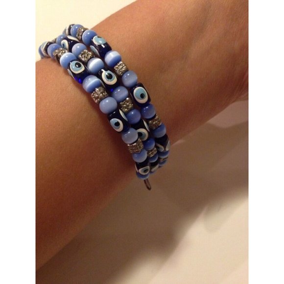 Fashion Custom Jewelry Evil Eye Blue Swirly Snake - Picture 2 of 5